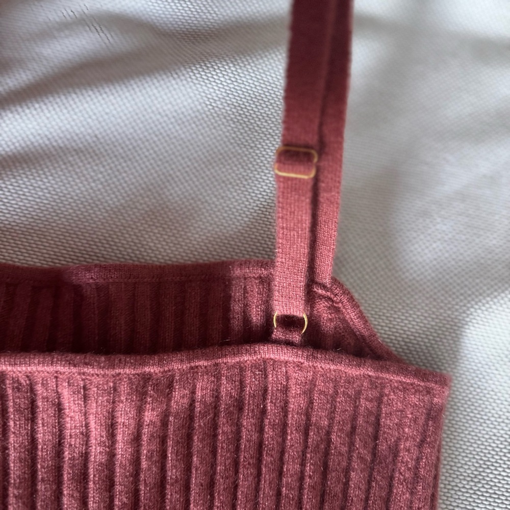 The Cashmere Project Rust Ribbed Knit Tank Top - Picture 8 of 9